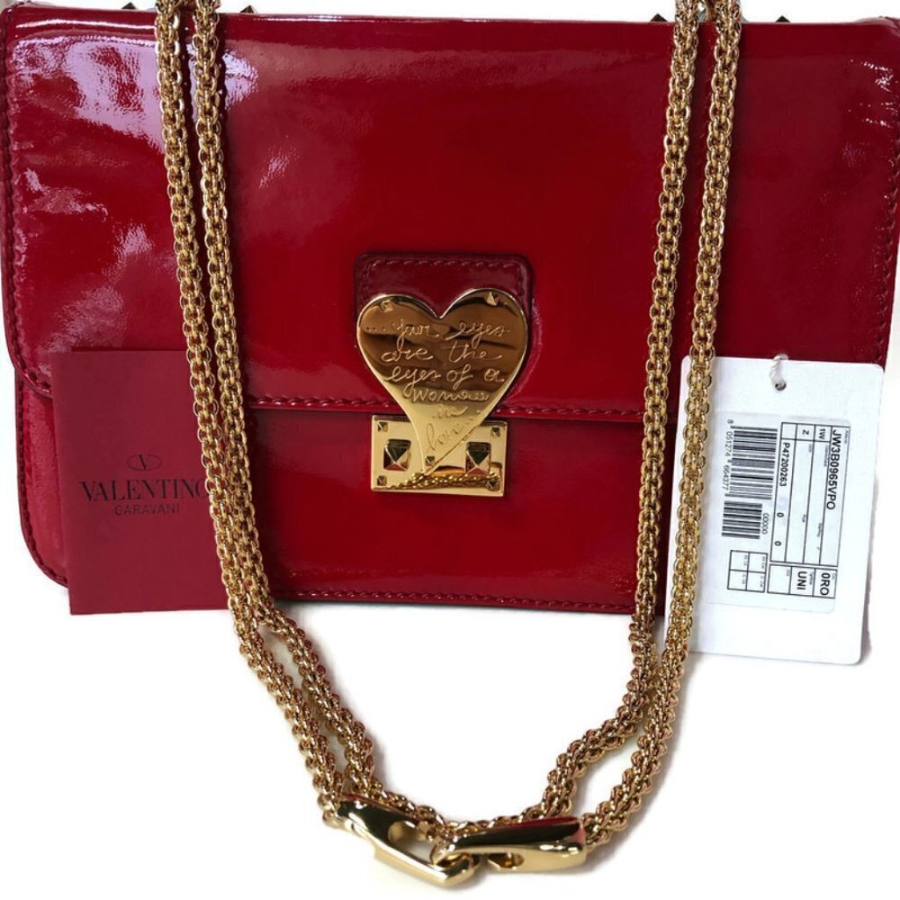 Valentino Red Rockstud L'Amour Shoulder Bag - Picture 2 of 6